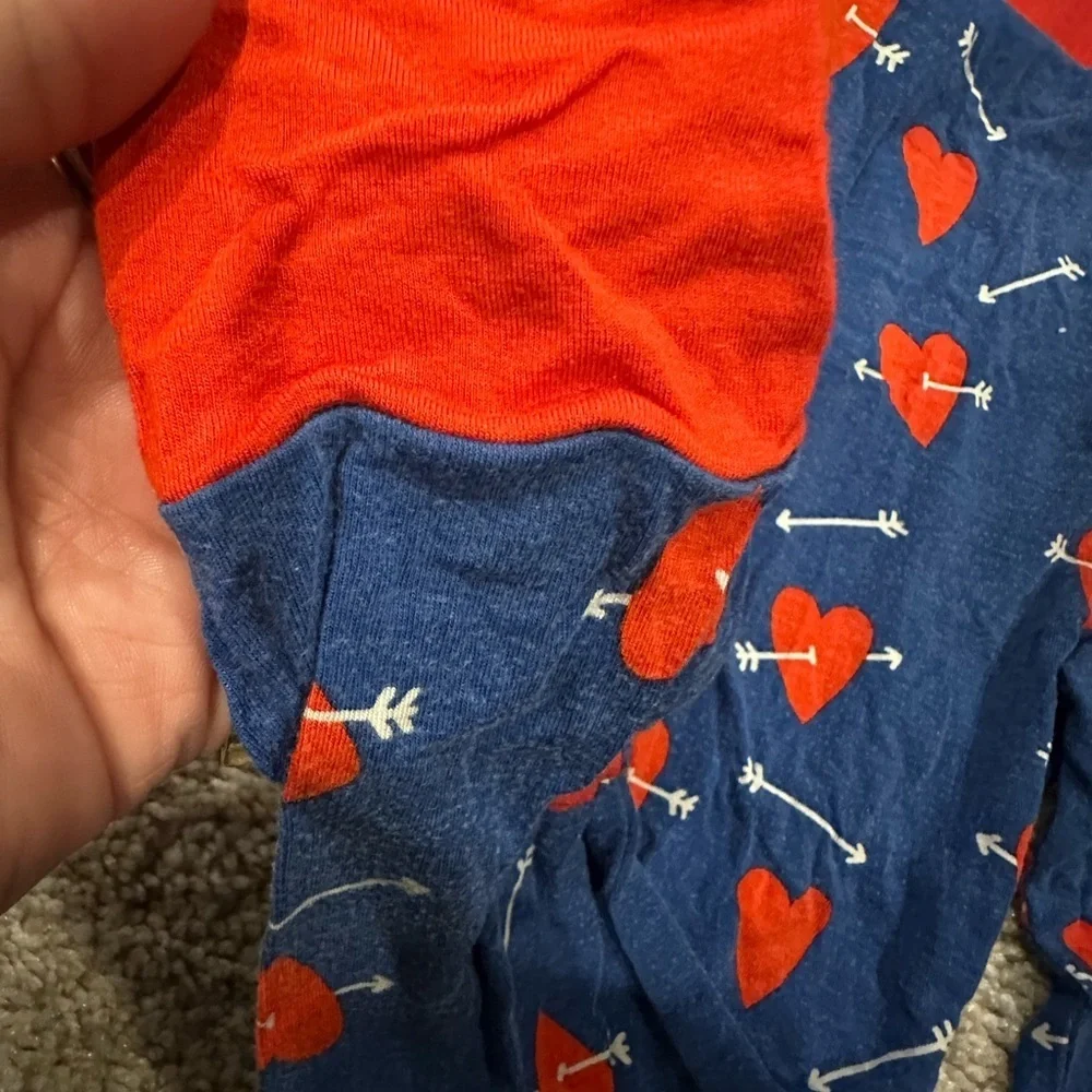 Designer- Little Bum Bums VDAY Heart Print Kids Pajama Set - Blue and Red